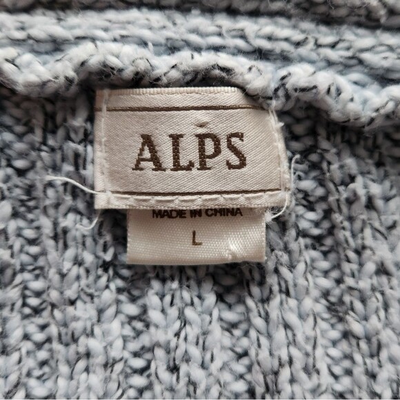 Vintage Alps brand women's cotton blend cardigan with wood buttons light blue L - Picture 4 of 8